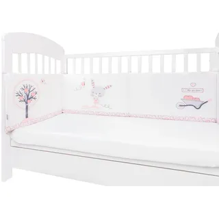 Kikkaboo Babybett Nestchen für Babybett 120 x 60 cm, Bettumrandung 180 x 35 cm pink