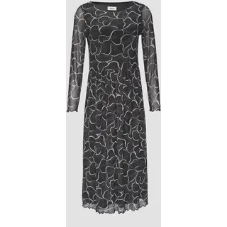 S.Oliver - Mesh-Kleid mit U-Boot-Ausschnitt, Damen, schwarz, 34