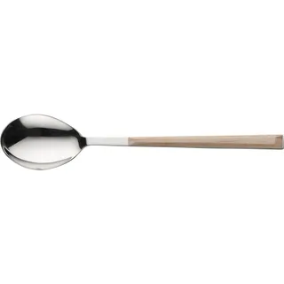 PINTINOX Kaffeelöffel Sushi Moka (6 Stück), Edelstahl 18/0 mit ABS Kunststoffgriff in Holzoptik beige