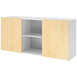 bümö Sideboard office Sideboard mit Schwebetür, Dekor: Weiß/Ahorn weiß