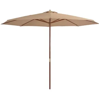 vidaXL Sonnenschirm mit Holzmast 350 cm Taupe - 350 cm ×240 cm ×350 cm