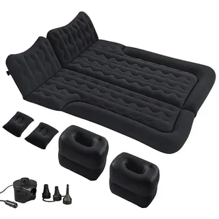 Lescars Aufblasbares XXL-Autobett 180 x 135 cm, mit 12-Volt-Luftpumpe & Tasche