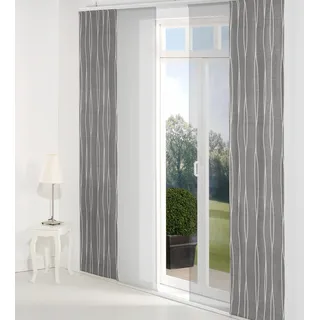 Schiebegardine WIRTH "DALLAS" Gr. 1, schwarz, B:60cm H:145cm, Jacquard, Polyacryl, Polyester, Gardinen