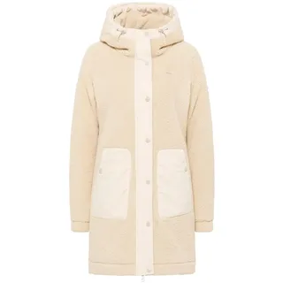 Ragwear Cousy Damen Frauen Parka,Fleece-Sweatparka,Fleece-Sweatjacke lang,Übergangs-Parka,Kapuze,Fleece,Beige,L - L