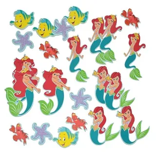 alles-meine.de GmbH 24 TLG. Set 3-D Wandtattoo/Sticker - Arielle - Moosgummi Kind für Kinder Kinderzimmer Wandsticker Meerjungfrau Aufkleber auch zum Basteln und Dekorieren