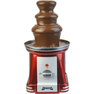 Gadgy Schokobrunnen 3-stufig - Schoko Brunnen aus Edelstahl - Schokoladenbrunnen Retro-Look - Schokoladen Fondue 90 Watt - Schokofondue mit Schmelzfunktion - Schokoladenfondue Chocolate Fountain Rot