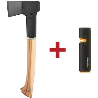 Fiskars Set: Norden Axt N10 + Xsharp Axt- und Messerschärfer