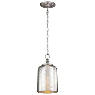 Elstead Lighting Pendellampe 1-flg. E27 60 cm Stahl Glas Edelstahl