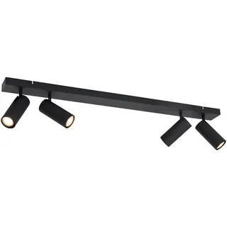 Qazqa Verstellbarer Deckenstrahler, Deckenspot - Renna - Schwarz, max. 35W, Geeignet für LED, 100cm, 4-flammig, Ideal als Küche lampe und Wohnzimmerlampe