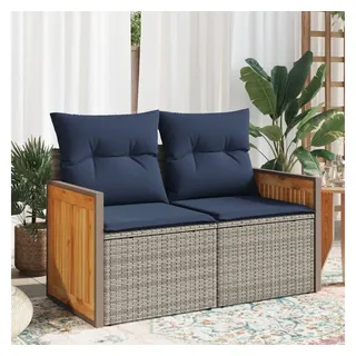 vidaXL Gartensofa 2-Sitzer grau