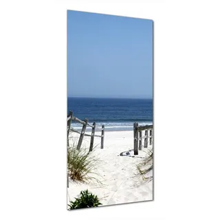 Wallario Duschrückwand Blick auf Strand, (1-tlg) blau 80 cm x 200 cm