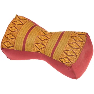 Thai Nackenkissen 30x15x10 Bordeaux-rot Kissen mit Füllung aus Kapok Massagekissen