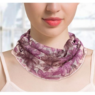 Rouemi Modeschal Bunt bedruckter Schal, multifunktionaler warmer kleiner Seidenschal lila