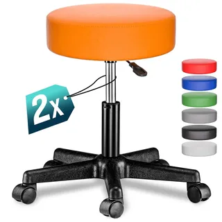 CASARIA Rollhocker Kunstleder Orange