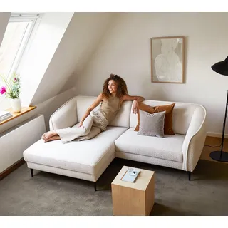 FLEXLUX Ecksofa Belle Designsofa, bequem durch Kaltschaum im Sitz, Skandinavisches Design, In hochwertiger Verarbeitung, B/T 218/149 cm grün