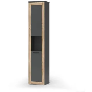 Vicco Niko Hochschrank 40 x 194,3 cm Anthrazit/Viking Oak Spanplatte