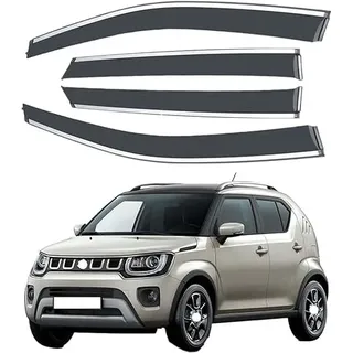 DuanRQ Auto Windabweiser Regenabweiser Für Suzuki Ignis 2016-2024 2025, Seitenfenster-Visier-Abweiser Rauchabweiser Windschutz Sonnenschutz Luftabweiser