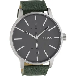 Oozoo Damen Herren Armbanduhr Timepieces Lederband grau, grün D2UOC10500