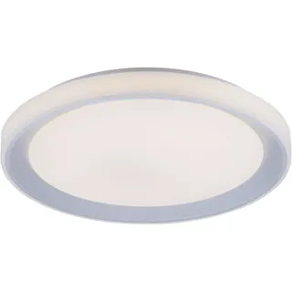 Led-Deckenleuchte Lola Smart, Silber, Weiß, Metall, Kunststoff, rund,rund, G, 51x7.5x51 cm, Farbwechsler, Smartphone-Steuerung, Timerfunktion, Farbtemperaturwechsler, Lampen & Leuchten, Innenbeleuchtung, Smart Lights, Smart Home Deckenleuchten