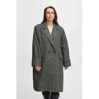 Fransa Wollmantel FPPALMA 20613377 Lässiger WOllmantel mit Herringbone in Schwarz | Gr.: 52