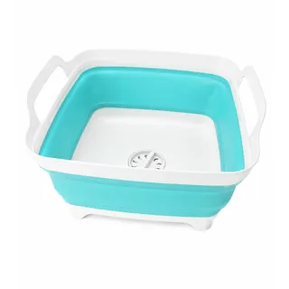 Faltbare Spülschüssel 19 Liter Platzsparende Wasch-Schüssel 9941781 Blau/Weiß - One-Size