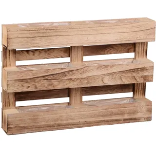 UNUS Deko Paletten Pflanzkasten, Blumenkasten Wanddeko Holz 60x41x8,5 cm (Geflammt)