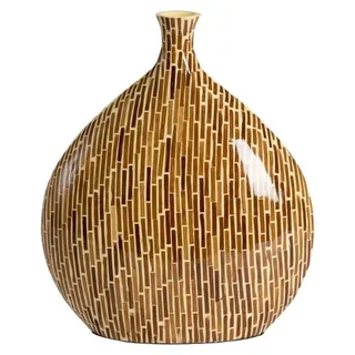 Warme braune Holz-Vase Light & Living Lorca - Braun