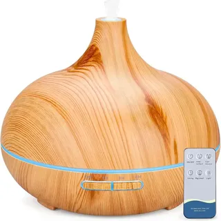 Aroma Diffuser, Luftbefeuchter, Ultraschall Vernebler Raumbefeuchter Elektrisch Duftlampe Öle Diffusor mit 7 Farben LED,als 30ml/h Feuchtigkeitsab... - Braun