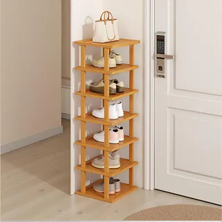 ilkqeppe Schuhregal, 7 Ebenen Vertikales Schuhregal Schmal Und Hoch, Schmales Schuhregal Platzsparend, Schuhablage Klein Für Eingangsbereich