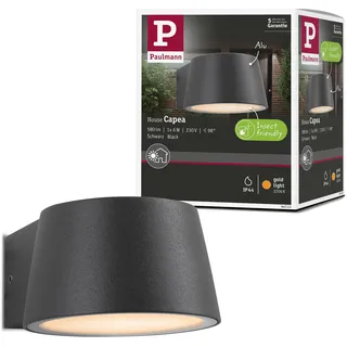 Paulmann Capea 2200K Wand 94713 LED Außenwandleuchte insektenfreundlich IP44 96x128mm 6W 550lm 230V 98° Anthrazit Aluminium