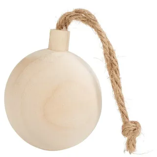 creativ company Dekoobjekt Holz-Weihnachtskugel rund, verschiedene Größen beige Ø 4,8 cm