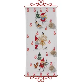 Eva Rosenstand Wandbehang Kreuzstich Set Adventskalender Zählmuster, 25x55cm