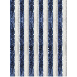 Arsvita Flauschvorhang 160x200 cm in Unistreifen dunkelblau - weiß, Perfekter Insekten- und Sichtschutz für Ihre Balkon- und Terrassentür, viele Farben