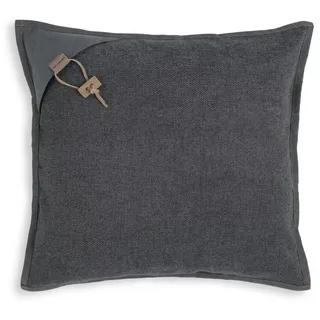 Knit Factory Dekokissen Knit Factory Hope Kissen 50x50 cm Glatt Anthrazit, Dekokissen Couch kissen Sofa Kissen