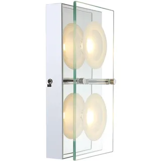 ETC Shop LED Wandleuchte (2x 5W) 25x12,5x6,5 cm Chrom