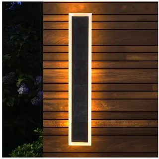 esotec LED Außen-Wandleuchte Solar Wandleuchte Smart Light, Fernbedienung CCT 580 LEDs außen 102652, 3 Lichtfarben einstellbar, automatisch EIN/AUS: ja, LED fest integriert, warmweiß, kaltweiß, tageslichtweiß, Fernbedienung, Solar, spritzwassergeschützt, wetterfest, winterfest schwarz