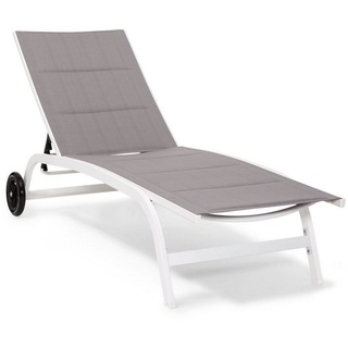 blumfeldt Gartenliege »Limala Sonnenliege Lounger Stahl/Aluminium Textilene 150 kg mobil« weiß