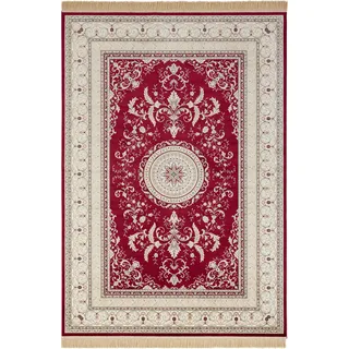 Teppich NOURISTAN "Antik Negar" Teppiche Gr. B/L: 135 cm x 195 cm, 5 mm, 1 St., rot Fransenteppich Orientalische Muster Orientalisch mit Fransen, Orient, Wohnzimmer, Schlafzimmer, Esszimmer
