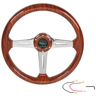 14-zoll-acryl-lenkrad (345 Mm) Für Fahrzeugtuning – Rennlenkrad – Acryl – Pfirsichholzfarbe