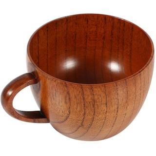 Teetasse aus Holz Primitive Holzfarbe Teetasse Traditioneller Chinesischer Holzbecher im Retro-Stil für Kaffee Tee Bier Saft Milch(Kaffeebecher)