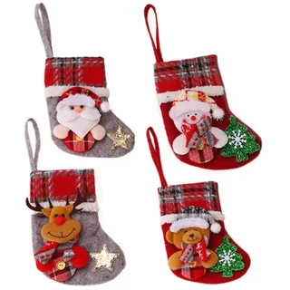 ViLiyDuo Weihnachtsstrumpf Nikolausstrumpf Set Nikolausstiefel Socken Weihnachtsstrumpf Geschenktüte Weihnachtsbaum Socken Nikolaussocken Für Weihnachtsfeier Dekorieren (B)