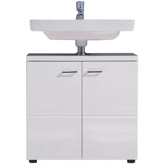 trendteam Waschbeckenunterschrank Nightlife 65 x 63 x 35 cm Weiß