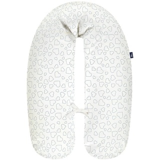 Alvi Stillkissen Lagerungskissen Seitenschläferkissen Schwangerschaftskissen mit Bezug 190 cm (Hearts White)