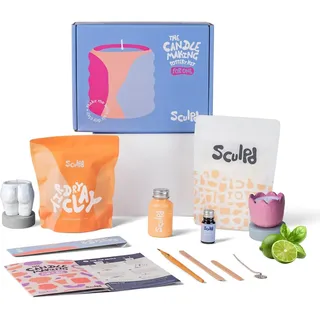 Sculpd Töpferei-Kit zur Kerzenherstellung mit lufttrocknendem Ton | Anfänger Starter-Kit zur Kerzenherstellung für Erwachsene mit Öko-Soja-Wachs, Duftöl, Lack, Werkzeugen und Anleitung