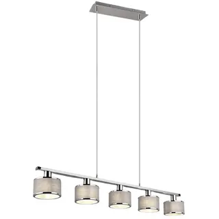 TRIO Leuchten LED Pendelleuchte, Dimmfunktion, LED wechselbar, warmweiß, mehrflammig über-n Esstisch Kücheninsel & Kochinsel hängend B: 93cm grau|silberfarben