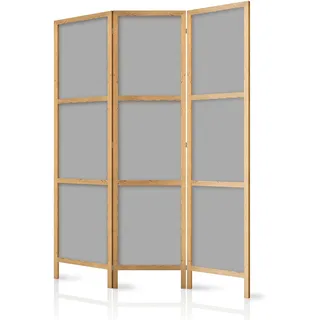 murando - Paravent Innen Raumteiler Holz 135x172 cm 3-teilig Japanische Trennwand Raumtrenner Room Divider Mobiler Sichtschutz Spanische Wand Raum Abtrennung grau einfarbig glatt f-A-10168-bh-b