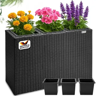 DEUBA Blumenkasten 30,5 x 83 x 60 cm Schwarz