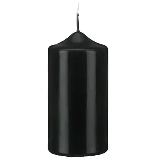 12 Spitzkopf Stumpen Kerzen Schwarz 80 x Ø 40 mm, Kerzen in Cellophan, KOPSCHITZ Qualitätskerzen in RAL Qualität Made in Germany, Kerzen, Anlass, Advent, Weihnachten, Festtag, Festtagskerzen