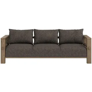 Sofa KARUP DESIGN "Bare Sofa, Schlafsofa mit Boxspring, 3-Sitzer, Couch, Bettfunktion", carob braun, mellow braun, B:225cm H:82cm T:94cm, Bezug: 100% Polyester. Kissenfülling: Schaumstoffgranulat, Sofas, Boxspring-Matratze mit Sprungfedern, 3 Rückenkissen, Made in Europe