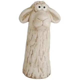 Kaufhaus le petit Tierfigur Gartenstecker Zaunhocker Schaf Zaunsitzer Garten Deko Skulptur Figur, Zaunsitzer Zaunfigur Dekofigur Dekoskulptur Dekoobjekt aus Keramik